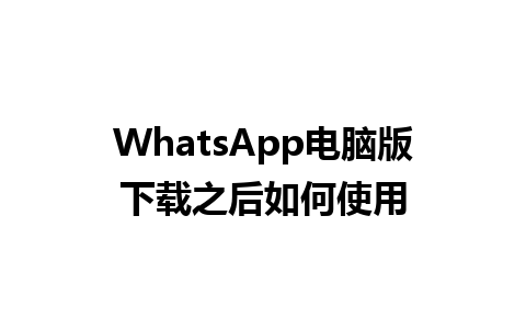 WhatsApp电脑版下载之后如何使用