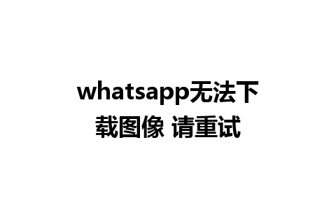 whatsapp无法下载图像 请重试