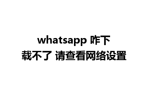 whatsapp 咋下载不了 请查看网络设置