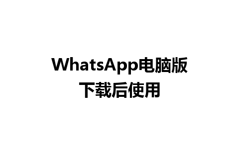 WhatsApp电脑版下载后使用 