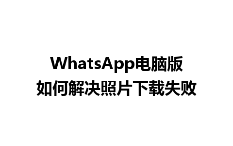 WhatsApp电脑版如何解决照片下载失败