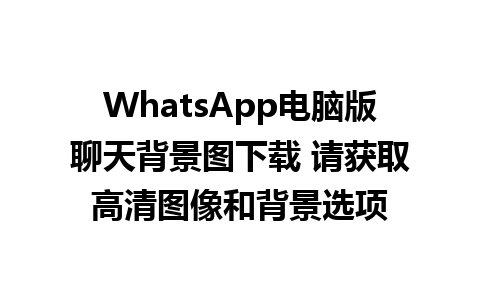 WhatsApp电脑版聊天背景图下载 请获取高清图像和背景选项