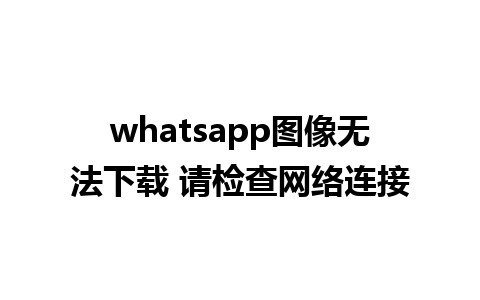 whatsapp图像无法下载 请检查网络连接